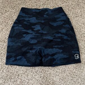 Bombshell Sportswear Blue Camo Print Shorts